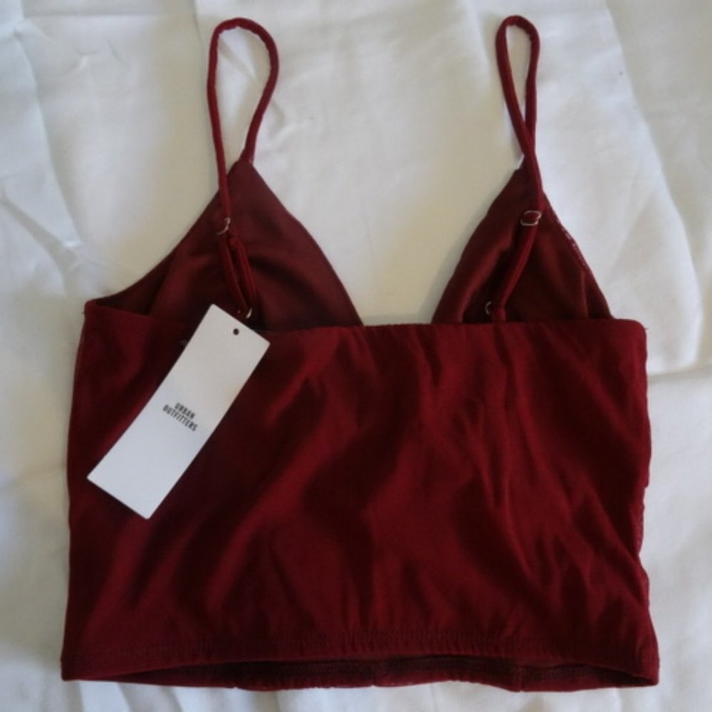 Burgundy Urban Outfitters Crop Top - Picture 2 of 5